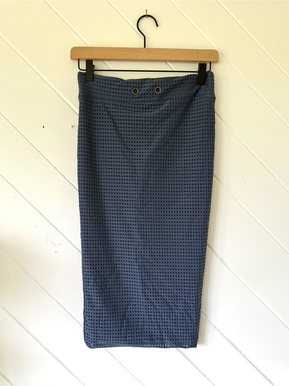 ACACIA Umalas pencil skirt in denim mesh